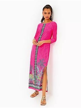 Lilly Pulitzer Seralina maxi dress, bright hot pink, medium